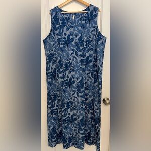 Ripskirt Hawaii Blue Floral Midi Dress